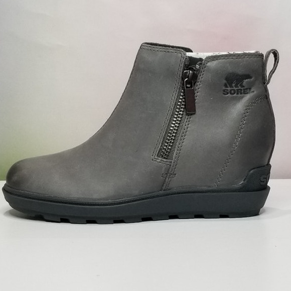 Sorel Women's Evie II Waterproof Wedge Zip Bootie Size 5 Quarry 2056371  NWT - Picture 3 of 6